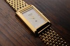 Seiko Slim Quartz Men White Dial Gold Strap Dress Vintage Watch