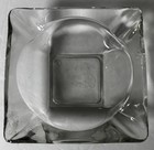 Vintage Heavy Clear Glass Ashtray Square 6    Cigarette  Cigar Ashtray