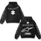 Retro Motorcycle Racing Washed Hoodie Suzuki Inspired Motor Fan Gift