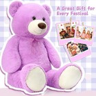 Plush Bear Giant 51 Inch Purple Stuffed Animal Soft Toy Toys Studio Teddy Large