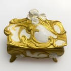 Vintage 1920s Weidlich Bros Jewelry Casket Trinket Box W b  Gold Art Nouveau