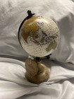 World Globe Made In India Rotating Tabletop Metal  Wooden Base Beautiful 10   