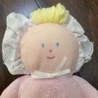 Vintage Eden Baby Doll Stuffed Blond Hair Blue Eyes Pink Terry Cloth Plush 11   