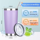 20oz Tumbler With Straw And Brush  Stainless Steel Vacuum 1pcs  Lilac-1 