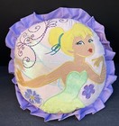 2010 Disney Tinkerbell 15  Throw Pillow Decorative Ruffled Appliqued Embroidered
