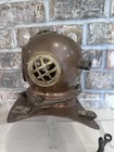 Copper   Brass Diving Helmet Display Piece Small 7 x7  Vintage Nautical Diver
