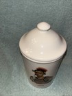 Vtg Ceramic Tobacco Humidor Jar Ma-has-kah Ioway Indian Chief Gold Label 1886