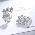Women s 925 Sterling Silver Cubic Zirconia Pave Hoop Earrings  dainty Huggie 472