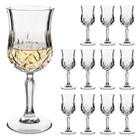 Set Of 12 Vintage Embossed Wine Glasses  7 5oz Crystal Goblets For Whiskey   Liq