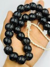 Antique Ancient Near Eastern Old Black Glass Beads Necklace From Afghanistan