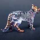 Tiger Figurine Hand Blown Glass Gold Crystal Sculpture