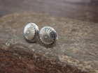 Native American Sterling Silver Concho Post Stud Earrings By Yazzie