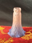 Vintage Glass Lily Lamp Shade Pink   Blue Tiffany Style Trumpet Replacement