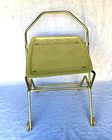 Vintage Mid Century Metal Frame  Plastic Top Folding Bar Cart With Wheels