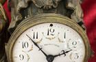 Large Antique French 8 Day White Marble Mantle Clock With Cherubs
