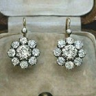 3 55ct Art Deco Vintage Style Diamond Engagement 14k White Gold Finish Earrings