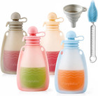Reusable Silicone Baby Food Pouches  4 Pack Bpa-free 5 Oz Refillable Toddler