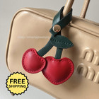 Genuine Leather Cherry Bag Charm Cute Leather Bag Charm Key Chain Gift Idea