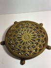 Antique Brass Trivet With Lion Paw Feet  5 5   