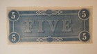 1864 - 5 Dollar Confederate States Of America Note  free Ship   Ln578