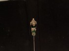Antique Vintage Emerarld Green Glass Unique Victorian Hat Pin Must See Bo Res