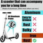 Scooter For Kids 6   12   Adults  Max Load 240 Lbs  Adjustable Height lightw