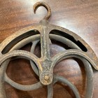 Cast Iron Well Pulley Antique Farm Barn Steampunk Man Cave Rustic Rusty 10   