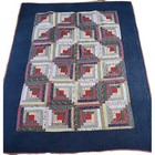 Antique Hand Stitched Log Cabin Quilt  78   60 
