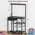 Korfile 20-29 Gallon Fish Tank Stand With Power Outlet And Storage Drawer 4-t