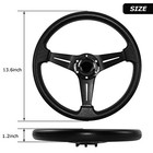 Universal Racing Steering Wheel  13 8 Inch 6 Bolt Anti-slip Leather And 