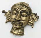Indian Antique Brass Shiva Head Mask Early 20th Century