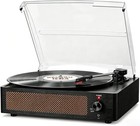 Vintage Bluetooth Vinyl Record Player With Built-in Speakers - 3 Speed Turntable