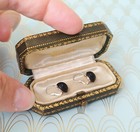 Rare Antique French Jet Dormeuse Earrings With Original Jewelry Box