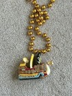 Mardi Gras Throw Orpheus 2002 Necklace Beads Dragon Boat Rams Head Pendant