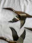 Mid Century Modern Teak   Brass Masketeer Ducks Set Of 3 Wall Art 