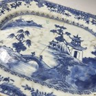 Antique Chinese Export Blue   White Porcelain Platter Dish Qianlong 18th Century