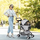 Pet Stroller  3 In1 Foldable Dog Cat Jogger Stroller With 4 Wheels  Detachabl   