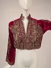 Ottoman Early 19th C Silk Velvet Jacket W Gold Work Detail Fr Sharpe Collection