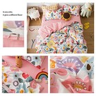  Teen Girl Full Duvet Cover Peach Pink Floral Bedding Full Lightweight 