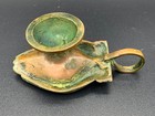 Antique Indian Bronze Brass Giving Hands Ritual Temple Aarti Oil Lamp Kovsh