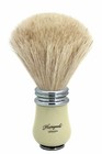 Men s Classic Shaving Brush Pure White Badger Hair With Brass Handle Ivory Color