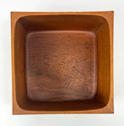 Rare Vintage Sowe Konst Solid Teak Square 11  Bowl Mid Century Modern Mcm Sweden