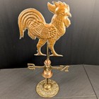 Copper   Brass Rooster Tabletop Weathervane Vtg Country Farmhouse Decor 19 5 