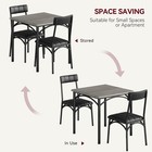 3 Piece Metal Frame Dining Table Set  Square Table And Upholstered Chairs Set