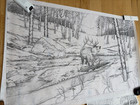 Artex Stamped On White Non-woven Fabric Paint Project Challenge In The Aspens