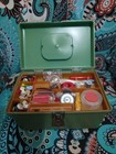 Vintage Wilson Wil Hold Small 10  Avacado Green Sewing Box With Tray Insert