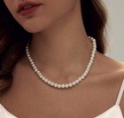 2pk Stainless Steel And Fresh Water Pearl Jewelry Bracelet Necklace Jewelry Set
