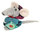 Vtg  1988 Heartline Mr  Dickens Rat Plush With Glasses maroon Coat  sku  2608 
