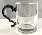 Brasenose College At Oxford England Etched   Engraved Heavy Glass Mug Exc Cond