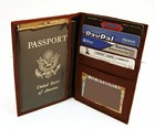 Rfid Blocking Leather Passport Holder Cover Case Wallet Gold Usa Emblem
